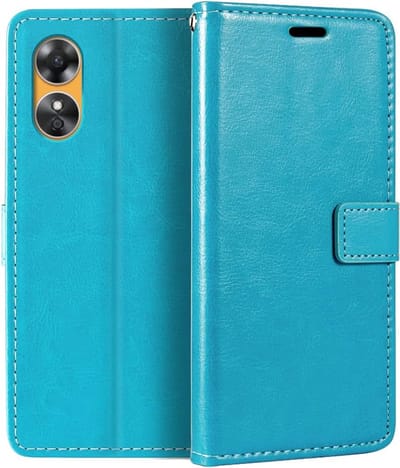Portemonnee Book case Hoesje Geschikt voor: Oppo A17 - Turquoise