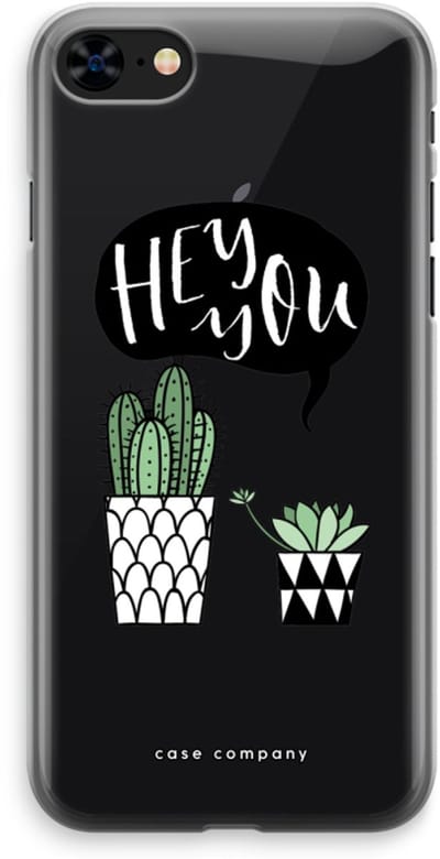 Case Company® - Hoesje geschikt voor iPhone 8 hoesje - Hey you cactus - Soft Cover Telefoonhoesje - Bescherming aan alle Kanten en Schermrand