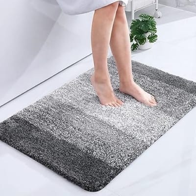 Luxe Badmat 50x80 cm – Antislip, Super Zacht & Absorberend – Microvezel, Machinewasbaar – grijs Badkamerkleed voor Comfort & Stijl