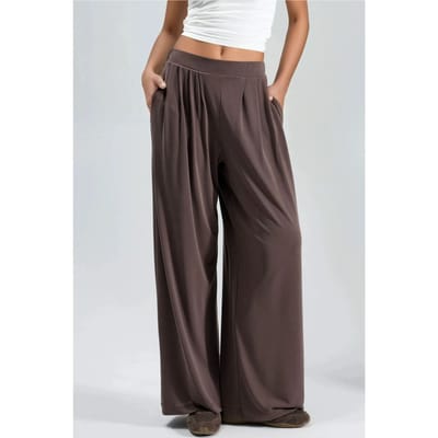 Plissé Wijd Pantalon met Zakken
