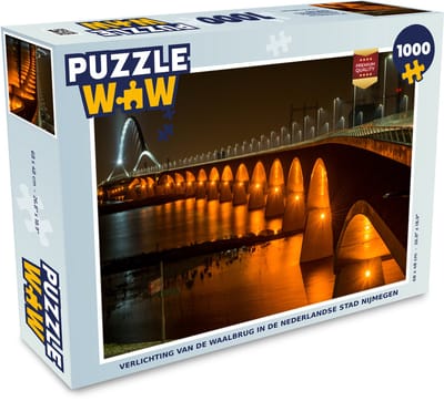 Puzzel Licht - Brug - Nijmegen - Legpuzzel - Puzzel 1000 stukjes volwassenen