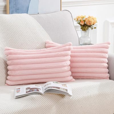 HAUSS SPOLE - Fluwelen Kussensloop- Roze - Kussenslopen 30 X 50 Cm - Set Van 2 - Kussenhoes - Kussenhoezen - Sierkussens - Pluche Stof