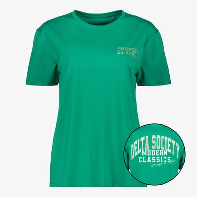 TwoDay dames T-shirt met backprint groen - Maat S