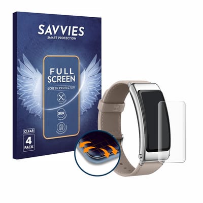 Savvies - Screenprotector voor Huawei TalkBand B6 - Folie Beschermfolie transparant volledig dekking 4 Stuks