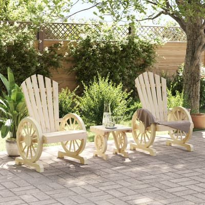 vidaXL - 3-delige - Loungeset - massief - vurenhout