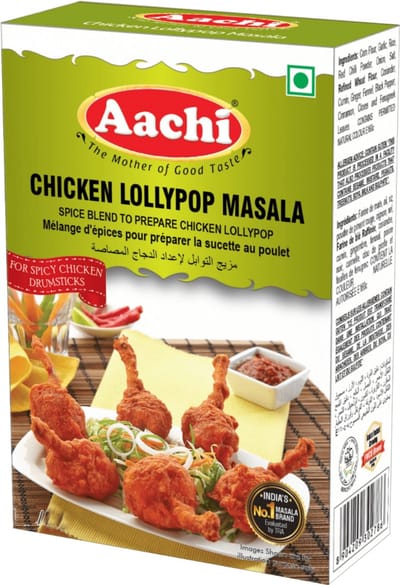 Aachi - Chicken Lollypop Masala - Kruidenmix Kip Drumsticks - 3x 100 g