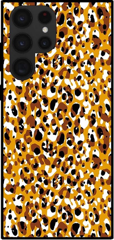 Smartphonica Telefoonhoesje voor Samsung Galaxy S22 Ultra met panterprint - TPU backcover met luiaardprint - Bruin geschikt voor Samsung Galaxy S22 Ultra