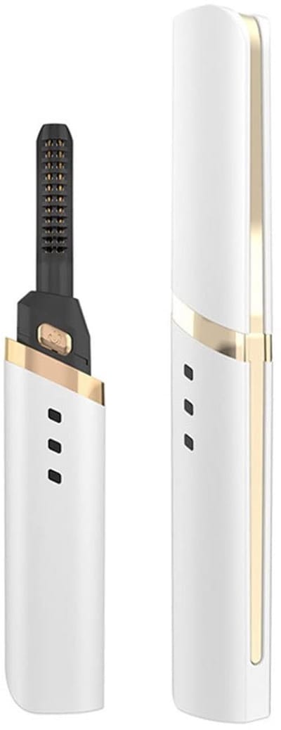 carmdering - Elektrische Wimperkruller - Verwarmd - USB Oplaadbaar - Wit - Voor Volle Wimpers