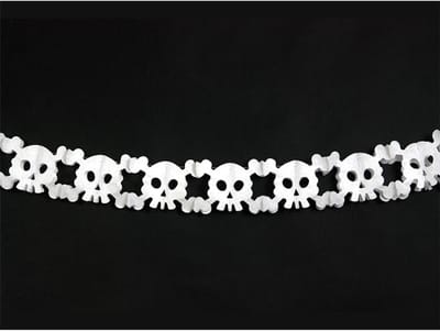 PartyDeco - Slinger Schedel Wit 3 Meter - Halloween - Halloween Decoratie - Halloween Versiering