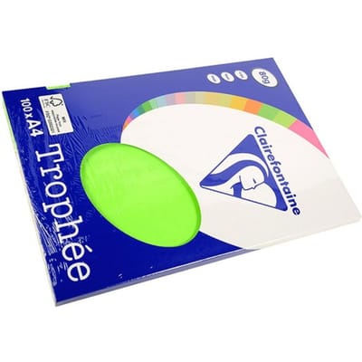 Clairefontaine Trophée - Fluor Groen-  kopieerpapier- A4 80 gram - 100 vellen