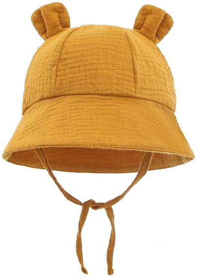 1 stuk Unisex Baby Peuter Zonnehoed Pet Vissershoed Strandhoed Kinderen Baby Meisjes Jongens Zomerhoed UV-bescherming - geel