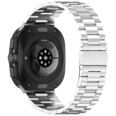 YONO Schakel Bandje geschikt voor Samsung Galaxy Watch Ultra 47mm - Luxe Stalen Horlogebandje - Zilver