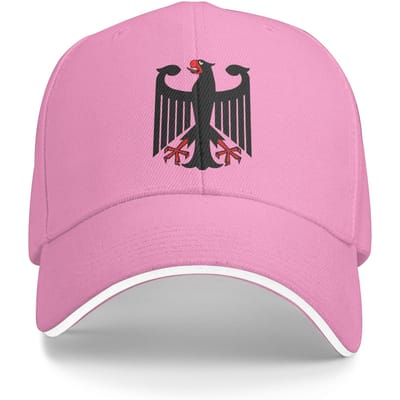 Chapeaux Sandwich Symboles Aigle Allemand Unisexe , Casquettes Snapback Hip-Hop Casquettes de Baseball Chapeau Trucker Chapeaux de Soleil Réglables Été One Size pink