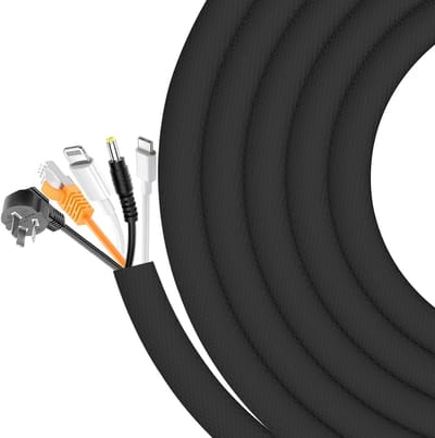 Zelfsluitende Kabelslang 13mm-4m, Flexibele Kabelgoot voor Kabelbeheer, Bescherming en Organisatie van Kabels voor TV, Computer en Auto