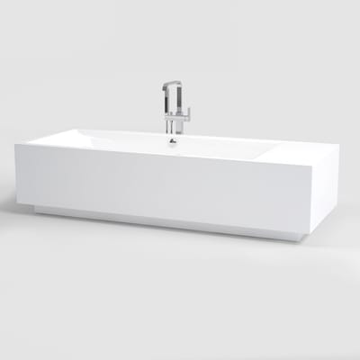Clou Wash Me vrijstaand ligbad, met stop/go plug, wit acryl
