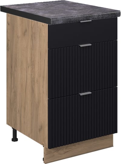 Vicco Fame-Line Keukenonderkast – 50 cm, WB Antraciet Zwart gestreept