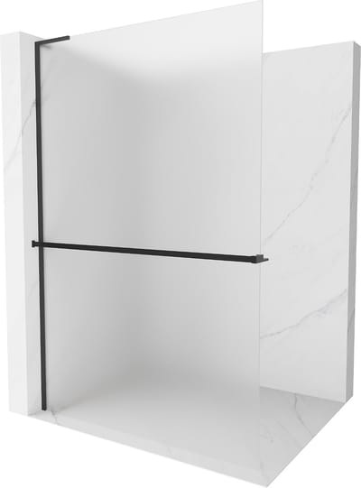 Mexen Kioto+ L douchewand met plank Walk-in 70 x 200 , matglas, zwart - 800-070-123-70-30