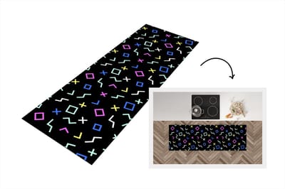 Keukenloper - Loper keuken - Game Console - Vector - Abstract - 150x50 cm - Keukenloper vinyl