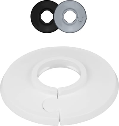 Verwarmingsbuis Rozetten - Buisafdekking Radiator - Afwerking Leidingen - Speciale Kleur - 14 mm Gat - Verkeerswit