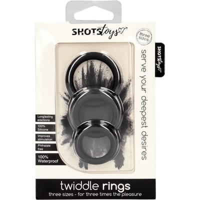 Shots Toys Cockring-  Zwart - 3 Stuks