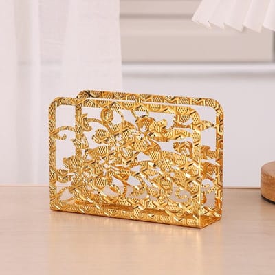 1 porte-mouchoirs en fer forgé pour table à manger, porte-serviettes de comptoir ou porte-serviettes de cuisine, porte-serviettes moderne or