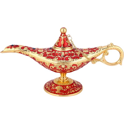 Rétro Métal Conte de Fées Invoquant Génie Maison Théière Lampe à Huile Décoration
