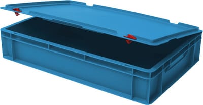 Alpac Stapelbak met deksel - Opbergbak met deksel - 600 x 400 x 136 mm - 20L - Blauw