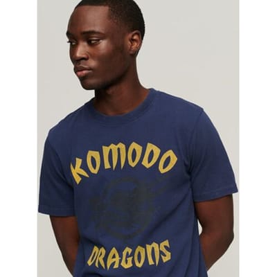 Superdry X Komodo Classic Dragon T-shirt Blauw Grootte: S