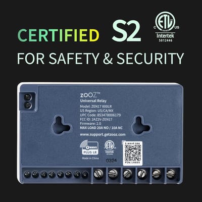 Slimme relais voor luifels, garagedeuren en sproeiers | Heavyduty NO-C-NC relais | Signaalrepeater | Geschikt voor Z-Wave hubs