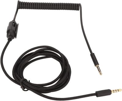 Vervangingskabel voor Gaming Headsets, 3.5mm Male naar Male Spiraalkabel voor PC en Laptop, Geluidskwaliteit Verbeteren