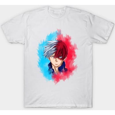 T-shirt Femme Todoroki My Hero Academia Harajuku Imprimé Kawaii T-shirt d'Été à Manches Courtes Haut T-shirt Féminin 3XL blanc