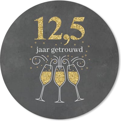 Muismat rond 20x20 cm - Mousepad Spreuken - 12,5 jaar getrouwd - Quotes - Trouwen - Ronde muismatten