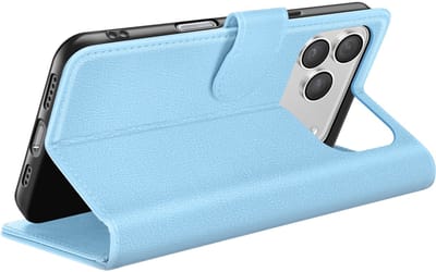 Zanae, Hoesje geschikt voor iPhone 17 Pro - Wallet Case & Magneetsluiting, Lichtblauw
