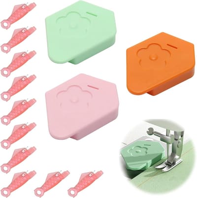 Set van 3 Magnetische Naadgeleiders voor Naaimachines, Multifunctionele Hulp bij Het Zomen met Schaal, Precisie Naaien en Accessoires met 10 Draadpluggen