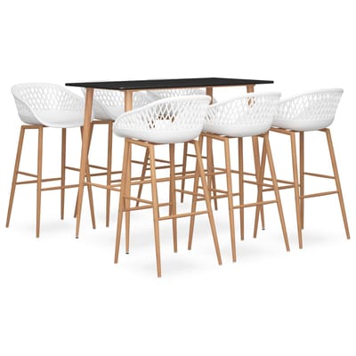 vidaXL - 7-delige - Barset - zwart - en - wit