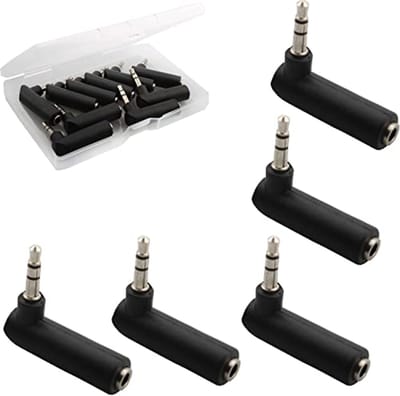 10 Stuks 3,5 mm Hoekadapter voor Audio - 90 Graden TRS Stereo Jack