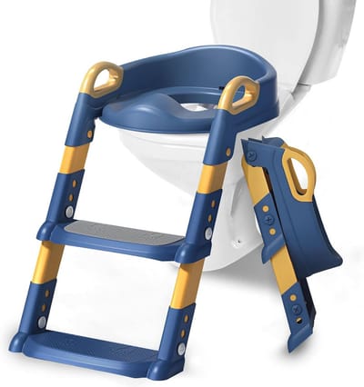 Toiletbril voor kinderen met trap - Verstelbare wc-bril met antislipgrepen en inklapbaar ontwerp
