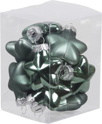 Othmar Decorations Kerstornamenten - sterren - 12x st - emerald groen - 4 cm - glas - kerstversiering