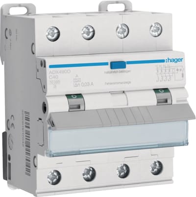 Hager ADX490D Aardlekschakelaar/zekeringautomaat 4-polig 40 A 0.03 A 400 V