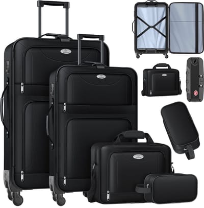 KESSER® Kofferset 4-delig Trolley - Reiskoffer met Wielen - groote Koffers, Handbagage & Toilettas