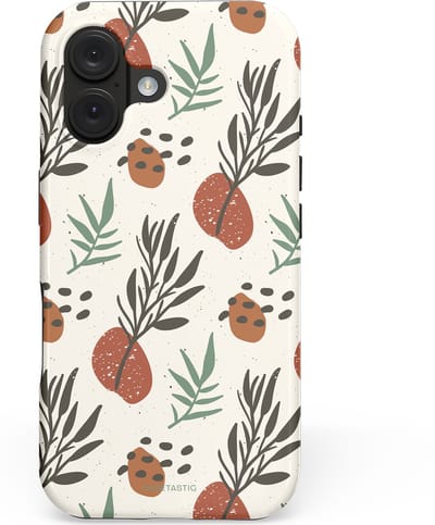 Casetastic hoesje geschikt voor Apple iPhone 16 - MagSafe - Dubbellaagse bescherming - Zongetint - Fashion Case - Wit Lichtgrijs Taupe Terracotta