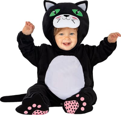 FUNIDELIA Katten Kostuum voor baby - Maat: 50 - 68 cm - Zwart