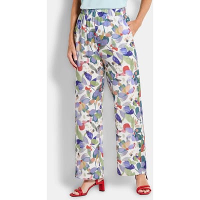 Wijde broek VERA met elastische tailleband - meerkleurig / gedess. - Gr. 21 van Goldner Fashion