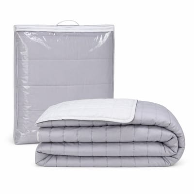Luxe Bedsprei - Zomerdeken - Deken - Boutis - 240 x 270 cm - 2 personen - Gematlasseerd - Effen - Grijs/Lichtgrijs