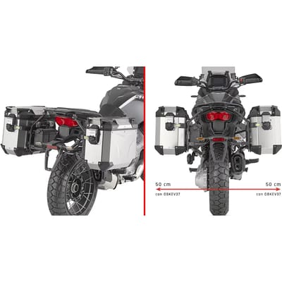 Givi Moto Guzzi Stelvio 2024 One-fit Monokey® Cam-side Plo8208cam Montage Zijkoffers Zilver