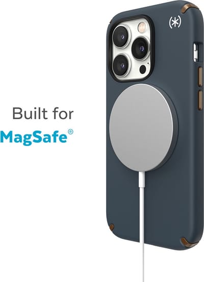 Speck hoesje geschikt voor Apple iPhone 14 Pro - Slank - MagSafe - Ultieme Bescherming - Luxe Soft-touch Afwerking - Valbescherming gecertificeerd tot 4 meter - Microban Antibacterieel - Presidio2 Pro lijn -Grijs