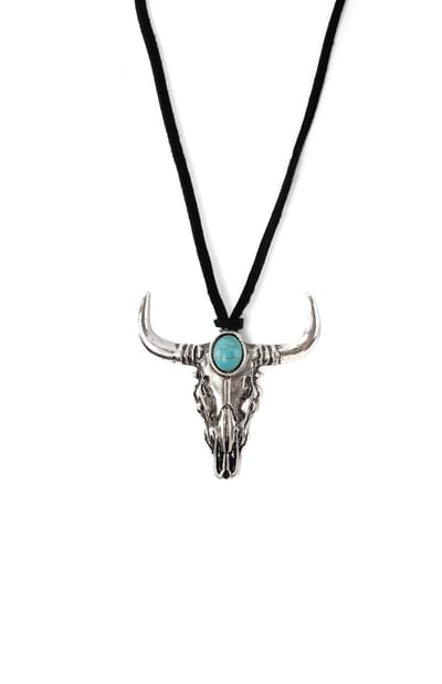 KIMU® Stier Ketting - Cowboy Western Stierenkop - Schedel Indianen Cowgirl Feest Dames Heren Volwassenen Kinderen Bull Festival