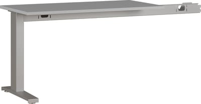Aanbouwtafel Ergonoma Grijs - Zilver - 113x60cm - Hoekbureau - Hoogte 68 cm - In hoogte verstelbaar