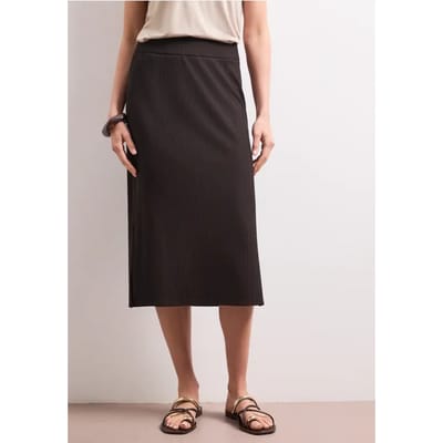 Geribde midirok met elastische tailleband