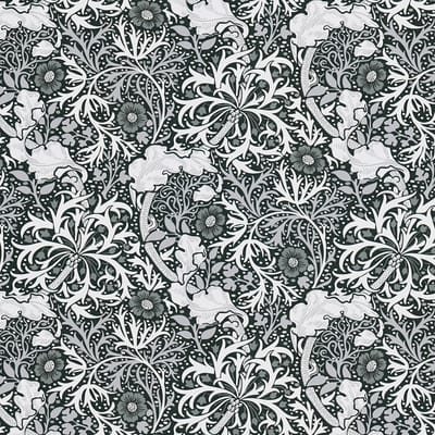 Bloemen behang Profhome 390595-GU vliesbehang glad met bloemmotief mat zwart wit lichtgrijs 5,33 m2